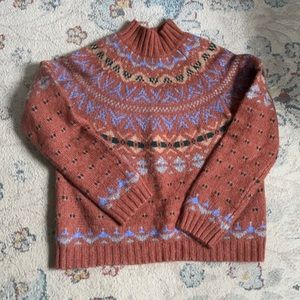 Wool blend fair isle sweater
